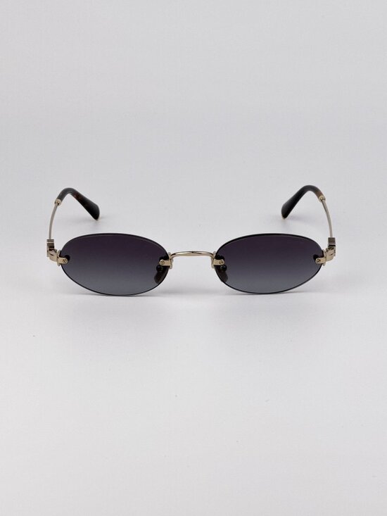 Miu Miu Women’s Sunglasses Old Gold Grey Gradient Oval Frames MUA54S ZVN5D1 NEW main image 10